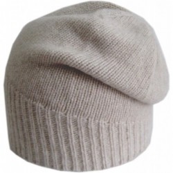 Skullies & Beanies Luxurious Trendy and Soft Cashmere Winter Beanie Hat for Women 95% Pure Cashmere 5% Wool CSH-803 - Beige -...