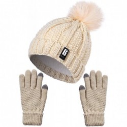 Skullies & Beanies 2 Pack Winter Gloves Fleece Slouchy - Beige - CX192SYX3OI $17.74