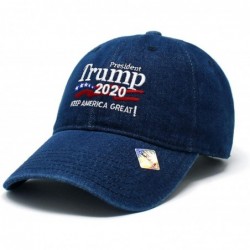 Baseball Caps Trump 2020 Keep America Great Campaign Embroidered US Hat Baseball Cotton Cap PC101 - Pc103 Dark Denim - CR1946...