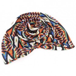 Skullies & Beanies New Women's Cotton Flower Elastic Turban Beanie Pre-Tied Bonnet Chemo Cap Hair Loss Hat - Orange - C318KEA...