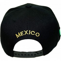 Baseball Caps Mexico Eagle Embroidery Snapback Hat Adjustable Mexico Flag Baseball Cap - Black/Gold - CQ18INX8G37 $17.39