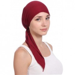 Skullies & Beanies 3Pack Women's Beanie Chemo Hat Cap Pre-Tied Cancer Headscarf - Black Gray Wine Red - C1196XNR79S $21.86
