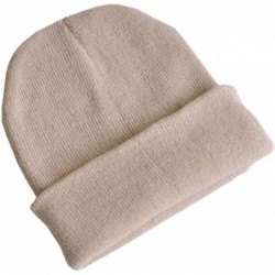 Skullies & Beanies Warm Comfortable Winter Knitted Beanie Hats (Beige) - Beige - CF11IFUHYN5 $16.21