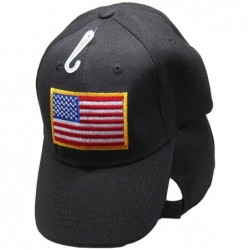 Skullies & Beanies Red White Blue USA Flag Patch Black Embroidered Baseball Cap Hat CAP610C (TOPW) - CJ18NN423XL $22.29