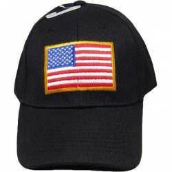 Skullies & Beanies Red White Blue USA Flag Patch Black Embroidered Baseball Cap Hat CAP610C (TOPW) - CJ18NN423XL $18.28