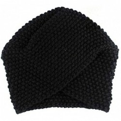 Skullies & Beanies Elegant Womens Warm Winter Knitted Hat Cap - Black - CF186U23W30 $16.05