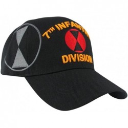 Baseball Caps US Warriors Men's U. S. Army 7th Infantry Division Baseball Hat - Black - CU11J27FUGX $41.95