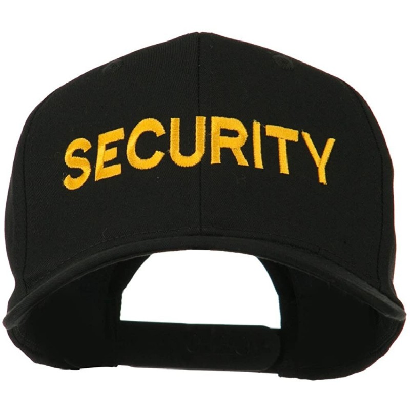 Baseball Caps Security Letter Embroidered High Profile Cap - Black - CE11MJ42KC3 $42.17