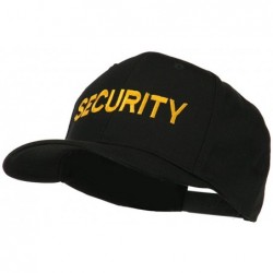 Baseball Caps Security Letter Embroidered High Profile Cap - Black - CE11MJ42KC3 $42.17