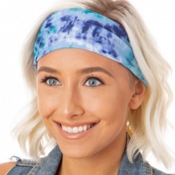 Headbands Adjustable & Stretchy Wide Printed Xflex Headbands for Women Girls & Teens (Xflex Blue/Purple Tie Dye 1pk) - C918KW...