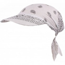Skullies & Beanies Womens Assorted Paisley Print Bandana Head Scarf Hat Summer Folding Anti-UV Golf Tennis Sun Visor Cap - CJ...
