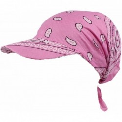 Skullies & Beanies Womens Assorted Paisley Print Bandana Head Scarf Hat Summer Folding Anti-UV Golf Tennis Sun Visor Cap - CJ...