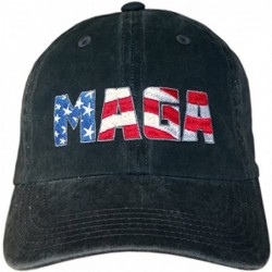 Baseball Caps MAGA Hat - Trump Cap - Distressed Black/Maga-red- White & Blue - CJ189UWL4XO $22.91