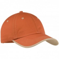 Baseball Caps Men's Vintage Washed Contrast Stitch Cap - Burnt Orange/Light Sand - CN11459ITZ7 $18.68