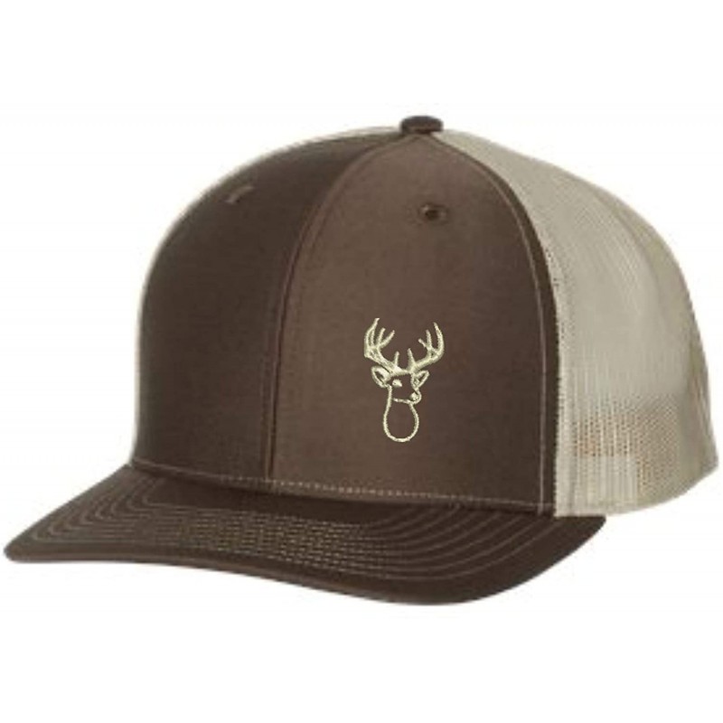 Baseball Caps Trucker Hat - Deer Hunting - Adjustable Snapback Men Women - Brown/Khaki - C418IKH6CWR $35.55