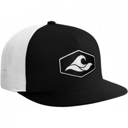 Baseball Caps Hexagon Patch Logo MESH Snapback Hats - Black-white - C517YT5ITKC $32.39