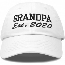 Baseball Caps New Grandpa Hat Est 2019 2020 Fun Gift Embroidered Dad Hat Cotton Cap - White - C018RWCGUN4 $30.15