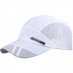 Baseball Caps Unisex Sport Cap Quick-Dry Sun Protection Baseball Hat Mesh - White - CK18EXZT43I $12.85