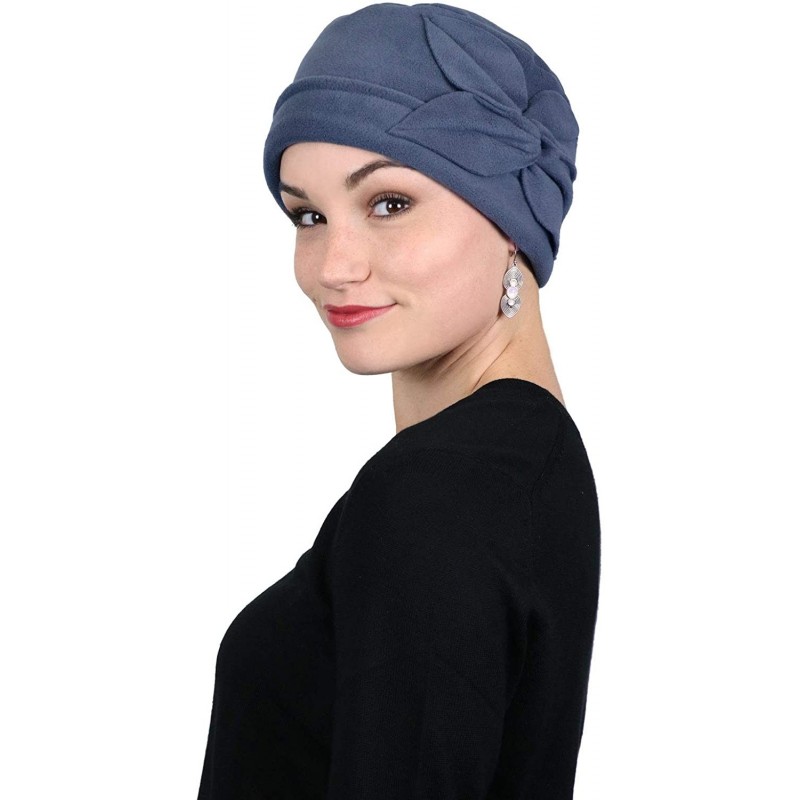 Skullies & Beanies Womens Hat Fleece Beanie Cloche Cancer Headwear Chemo Ladies Winter Head Coverings Butterfly - Blue Grey -...