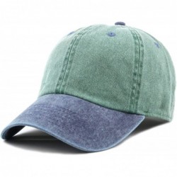 Baseball Caps 100% Cotton Pigment Dyed Low Profile Dad Hat Six Panel Cap - 5. Green Navy - C8189UQHSLE $18.44