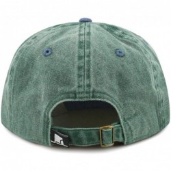 Baseball Caps 100% Cotton Pigment Dyed Low Profile Dad Hat Six Panel Cap - 5. Green Navy - C8189UQHSLE $21.38