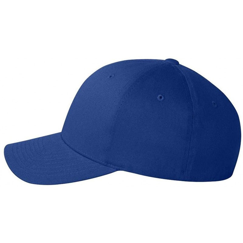 Visors Cotton Twill Fitted Cap - Royal Blue - C012F76A877 $23.81