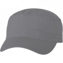 Baseball Caps Cotton Twill Cadet Military Style Hat Cap - Grey - CN12N2IJ9G7 $19.16