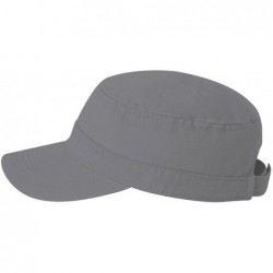 Baseball Caps Cotton Twill Cadet Military Style Hat Cap - Grey - CN12N2IJ9G7 $30.65