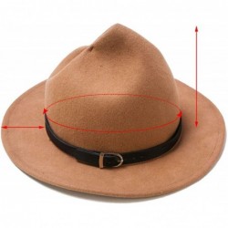 Fedoras Women Fedora Hat Witch Style- 100% Wool Felt Hat- Winter Bucket Hat - Camel - CB18L8C56XS $33.59