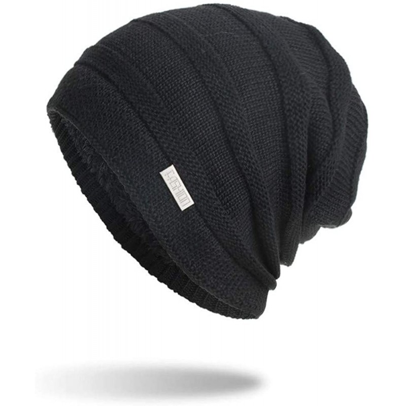 Cowboy Hats Unisex Knit Cap Hedging Head Hat Beanie Cap Warm Outdoor Fashion Hat - Black - CJ18LY5O4MN $14.98