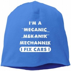 Skullies & Beanies I'm A Mechanic I Fix Cars Unisex Knitted Hat Beanie Hat Warm Hats Skull Cap - Blue - C218NSH89AS $32.70