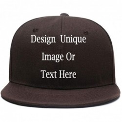 Baseball Caps Men Women Custom Flat Visor Snaoback Hat Graphic Print Design Adjustable Baseball Caps - Brown - CI18HCOL2QX $2...