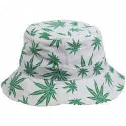 Baseball Caps Weed Bucket Hat Marijuana Hats Fashion Cap Casual Caps Headwear Hip Hop Hiking - White - C218U2G369W $22.47