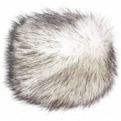 Bomber Hats Russian Faux Fur Hat for Women - Like Real Fur - Comfy Cossack Style - White With Black - C7110UBXC3X $41.66