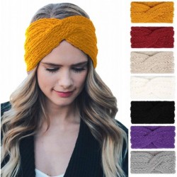Cold Weather Headbands Womens Winter Warm Soft Crochet Knit Headwrap Ear Warmer Headband for Women - Yellow - CY1925937NH $10.82