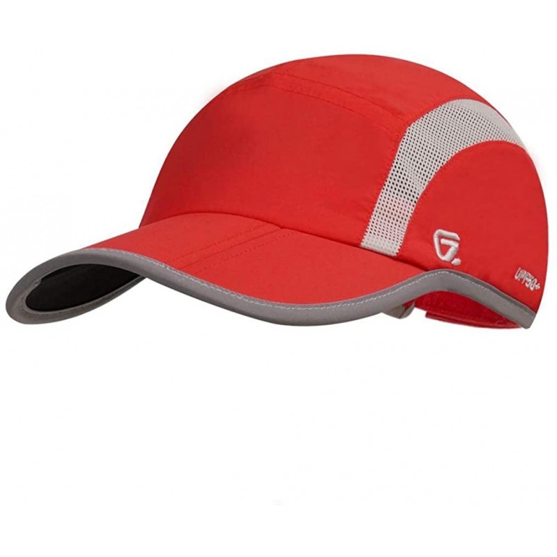 Baseball Caps UPF 50+ Outdoor Hat Folding Reflective Running Cap Unstructured Sport Hats for Men & Women - Red - C918E23ZHSS ...