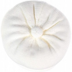 Skullies & Beanies Womens Winter Visor Cap Beanie Hat Wool Blend Lined Crochet Decoration - White Lines - C118WDNE9KX $38.80