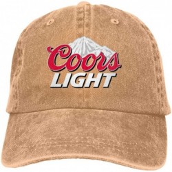 Baseball Caps Unisex Coors Light Mountain Washed Denim Baseball Caps Sun Hat Adjustable Snapback - Natural - C818TZQ4Z70 $12.96