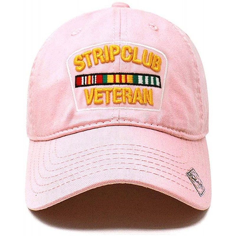 Baseball Caps Strip Club Veteran Dad hat Pre Curved Visor Cotton Ball Cap Baseball Cap PC101 - Light Pink - CD1897XGEWN $34.35
