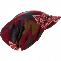 Newsboy Caps Visor Ponytail Beanie Baggy Slouchy Tail Cotton Skullcap Warm Headscarf Winter Hat - Star-wine - CA18M020DIO $20.36