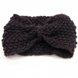 Headbands Women Knitted Bow Headband Crochet Hairband Winter Ear Warmer Headwrap (N77) - Coffee - CW120PMZ2MF $36.33