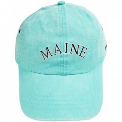Baseball Caps Maine State Hat- Seafoam Green- Adjustable- Unisex - C918WM73HCQ $37.39