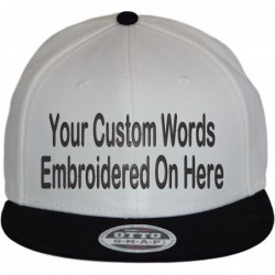Baseball Caps Custom Snapback Hat Otto Embroidered Your Own Text Flatbill Bill Snapback - White/Black Bill - CN187D7QQWC $57.00