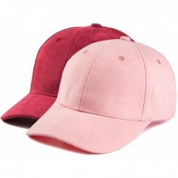 Baseball Caps Baseball Cap with Buttons for Hanging Dad Hat for Women Men Faux Suede Cap 2Pack - CX198GAAE9U $31.65