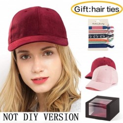 Baseball Caps Baseball Cap with Buttons for Hanging Dad Hat for Women Men Faux Suede Cap 2Pack - CX198GAAE9U $17.94