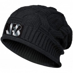 Skullies & Beanies Trendy Winter Warm Beanies Hat for Mens Women's Slouchy Soft Knit Beanie Cool Knitting Caps - Black-8 - CW...