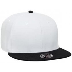 Baseball Caps Custom Snapback Hat Otto Embroidered Your Own Text Flatbill Bill Snapback - White/Black Bill - CN187D7QQWC $46.23