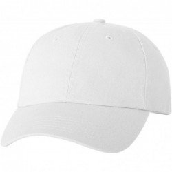 Baseball Caps Bio-Washed Unstructured Cotton Adjustable Low Profile Strapback Cap - White - CW12EXQQ3GN $23.35