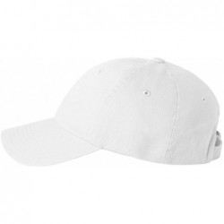 Baseball Caps Bio-Washed Unstructured Cotton Adjustable Low Profile Strapback Cap - White - CW12EXQQ3GN $15.56