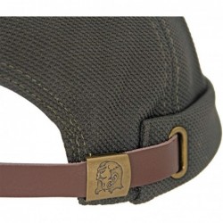 Skullies & Beanies Breathable Docker Beanie Hat Adjustable Leather Buckle Vintage Style Brimless Cuff Watch Cap - Darkgreen -...